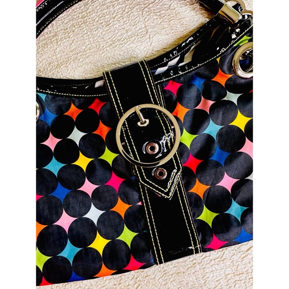 Vintage LeSportSac Shoulder Bag / Black Multicolor Purse Y2K - Picture 6 of 12